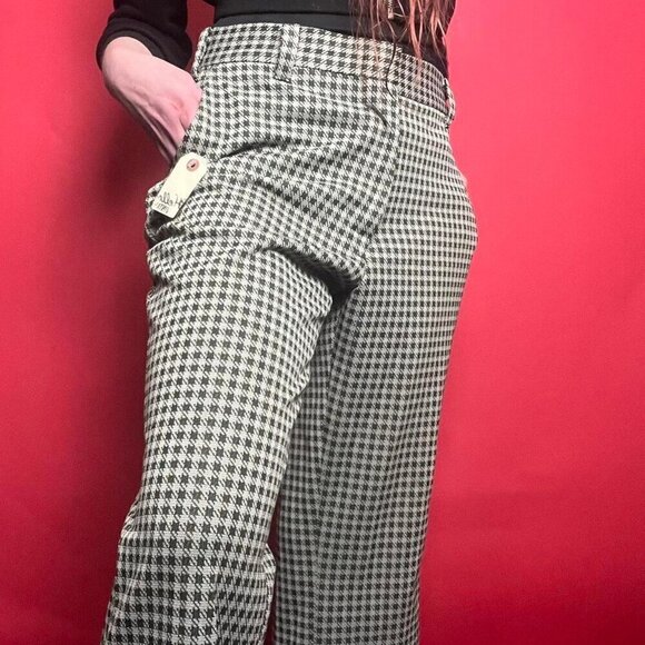 unknown Pants - Vintage green and cream houndstooth pants 💚🤎​​​​​